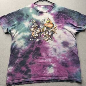 Looney Tunes Tie Dye Basketball T Shirt Bugs Bunny Daffy Duck Large